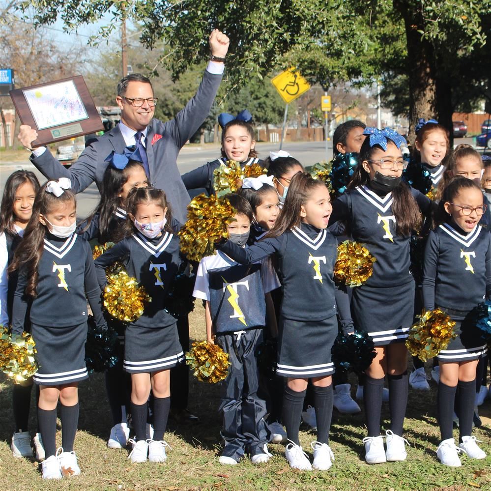 Rep. Anchia with 10th Street Cheerleading Team